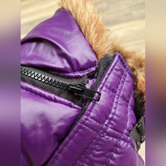 Fou Fou Doggie Puffer Vest Jacket with removable zipper hood , velcro closure M - Picture 13 of 15